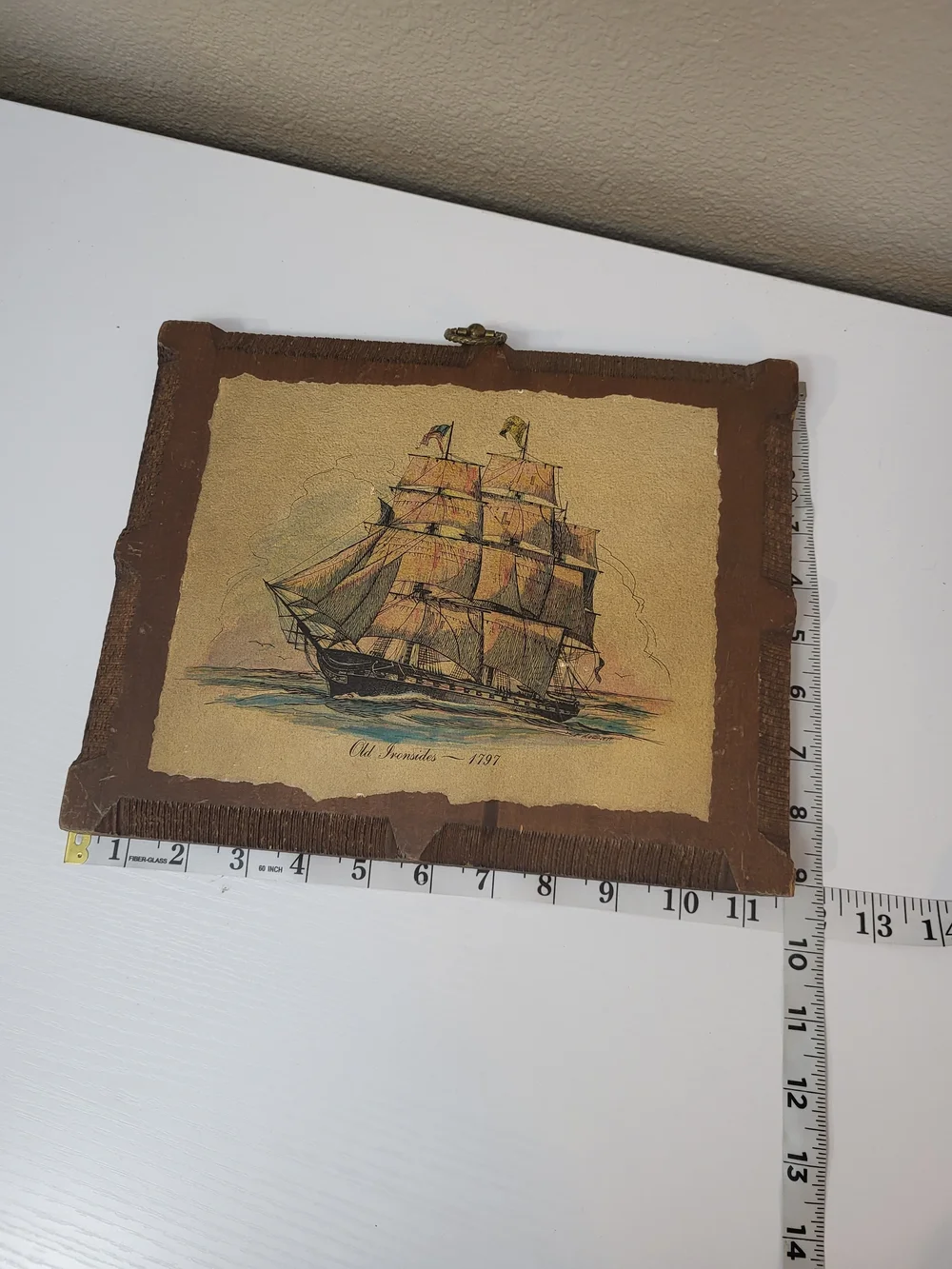 Vintage Nautical Ship Wooden Wall Plaques 9''x11'' Old Ironsides 1797